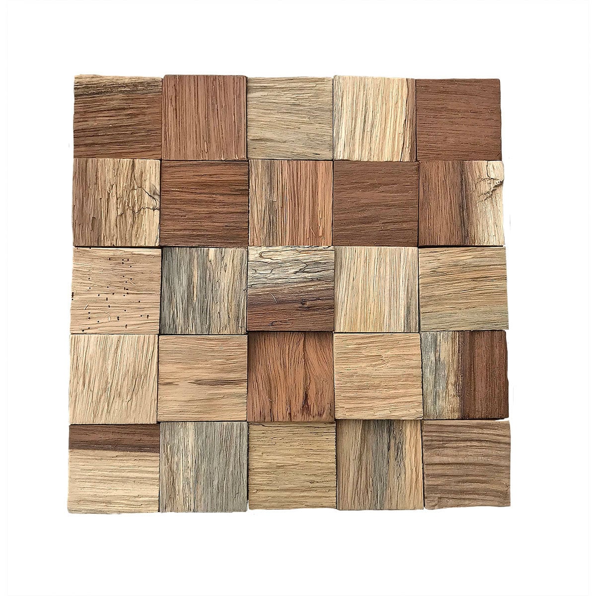 Stylish bathroom featuring a warm-toned mosaic wall tile design, complementing the modern freestanding tub and wooden elements for a cozy, elegant atmosphere.