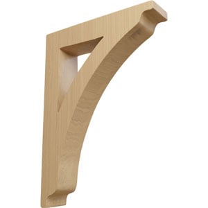 Elegant hardwood corbel showcasing a classic bracket design, ideal for adding architectural style and support to shelves and countertops in homes and businesses. Perfect for enhancing decor.