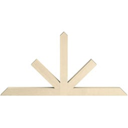Stylish urethane gable brackets in a unique geometric design against a neutral background, perfect for enhancing architectural aesthetics in home construction and renovation projects.