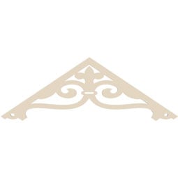 Elegant urethane gable pediment featuring intricate scrollwork design. Ideal for enhancing architectural beauty in traditional or contemporary homes. Durable and lightweight for easy installation.