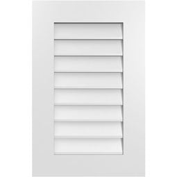 Sleek white urethane gable vent with horizontal slats, designed for optimal air circulation while enhancing home aesthetics. Perfect for improving attic ventilation and energy efficiency.