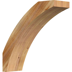 Curved rustic wood brace showcasing a smooth, natural grain. Ideal for enhancing architectural designs with a warm, timeless aesthetic. Perfect for both modern and traditional homes.
