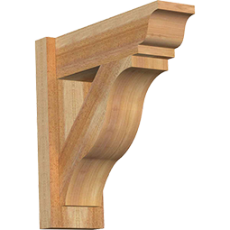 Stylish rustic wood outlooker bracket showcasing a natural finish, ideal for enhancing architectural charm in traditional and contemporary designs. Perfect for unique home accents.