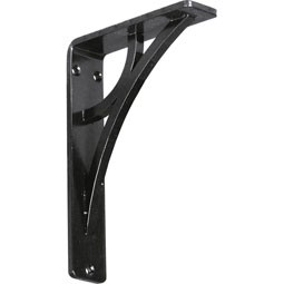 Sturdy black iron bracket showcasing a modern design, ideal for supporting shelves and enhancing home decor. Perfect for DIY projects and interior design aesthetics.