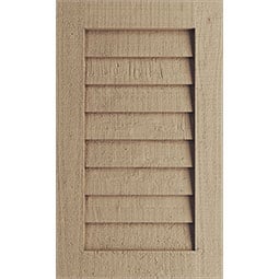 A close-up of a wooden gable vent featuring horizontal slats, showcasing natural wood grain and texture, ideal for enhancing ventilation and architectural aesthetics in homes.
