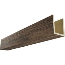 Stylish faux wood beam showcasing a realistic wood grain texture, perfect for enhancing interior aesthetics and providing a warm, rustic feel without the weight of traditional lumber. Ideal for ceilings, mantels, and decorative accents.