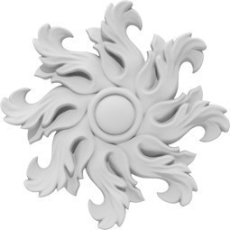 Ornate white architectural onlay featuring intricate swirling designs, perfect for adding elegance and detail to ceilings and walls in classic and contemporary decor.