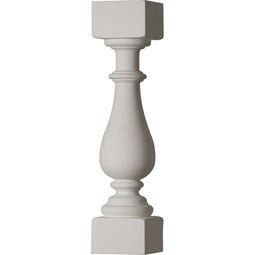 Elegant architectural baluster featuring a classic design with a smooth, tapered body and square bases, ideal for enhancing the aesthetic appeal of staircases and balconies. The neutral color offers versatility in various decor styles.