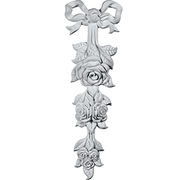 Elegant silver floral drop design featuring intricately carved roses and a bow, perfect for enhancing decor with a touch of sophistication and charm. Ideal for craft and home projects.