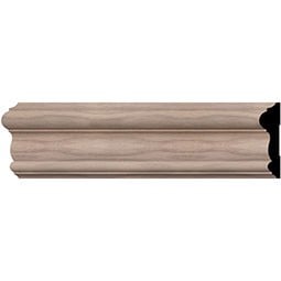 Elegant wood chair rail showcasing a smooth, contoured design, ideal for enhancing interior decor while protecting walls from damage. Perfect for traditional and modern spaces.