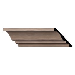 Crafted wood crown moulding showcasing elegant curves and rich texture, perfect for enhancing home interiors and adding a touch of sophistication to any room's design.