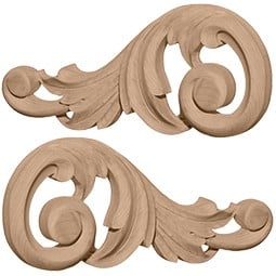 Elegant wooden scrollwork design showcasing intricate carvings, perfect for enhancing decor with a touch of classic style. Ideal for furniture and architectural accents.