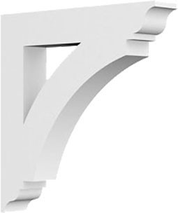 Elegant white PVC bracket showcasing a decorative design, perfect for enhancing shelves or supports while adding a touch of sophistication to any interior space.