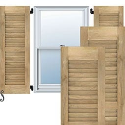 Wooden shutters frame a window, highlighting their textured slats and natural finish. The design adds warmth to home interiors while offering light control and privacy. Ideal for enhancing curb appeal and interior aesthetics.